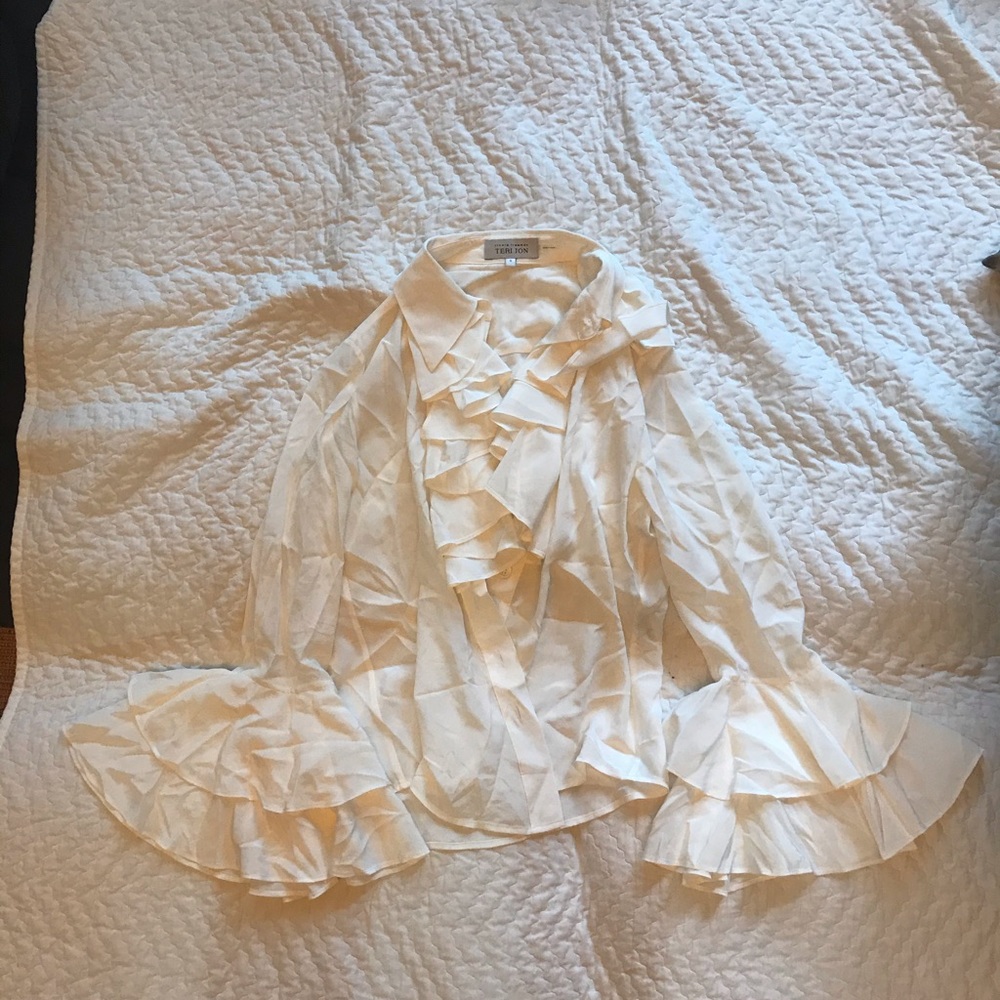 Prince style ruffle print blouse